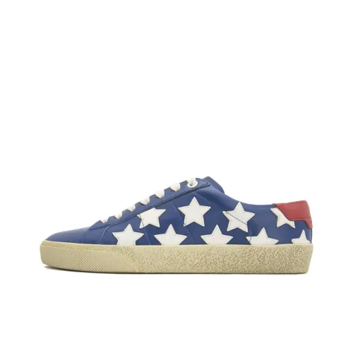 SAINT LAURENT Skateboard Shoes Women's Low-Top Blue/White/Red