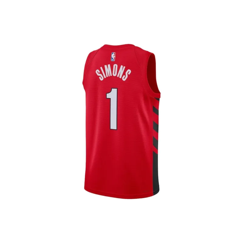 NBA Portland Trail Blazers Jordan Statement Swingman Anfernee Simons Basketball Jerseys Unisex Red-1