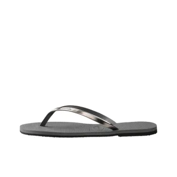 Havaianas Rubber Sole Abrasion Resistant Flip Flops Unisex Dark Gray