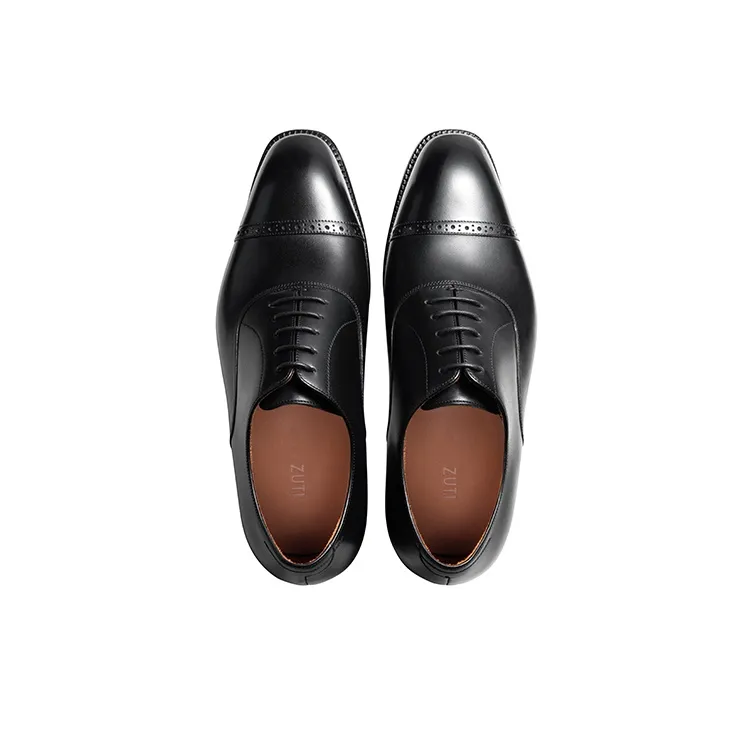 Zuti British Style Brogues Oxford Shoes Casual Shoes Men's Black-2