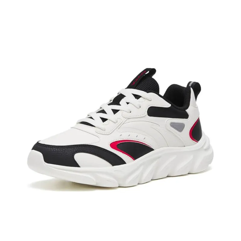 Anta Shock Absorbers With Slip Resistant Features Low Top Running Shoes Men's White Black-1