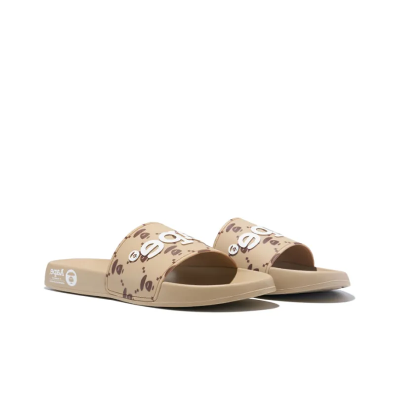 Aape Rubber Sole Abrasion Resistant Slide Slippers Unisex Brown-1