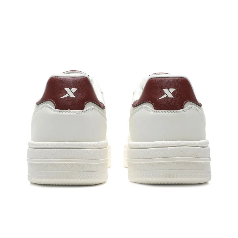 XTEP Waterproof And Wear resistant Low Top Skateboard Shoes Men's White Red-4
