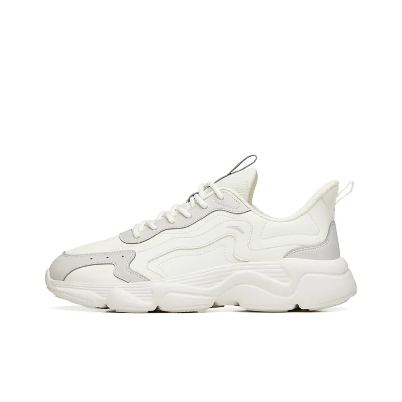 Anta Dance Battle 2.0 Cushioned Slip Resistant Low Top Casual Shoes Men's White Gray-0