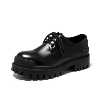 V05 Derby Shoes Men Black Platform Casual Shoes Height Increasing Lace Up Breathable Men's Shoes