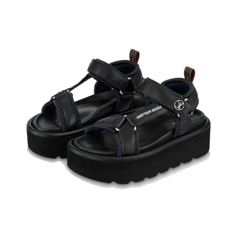 LOUIS VUITTON Pool Pillow Comfort One Strap Sandals Women's Black-2