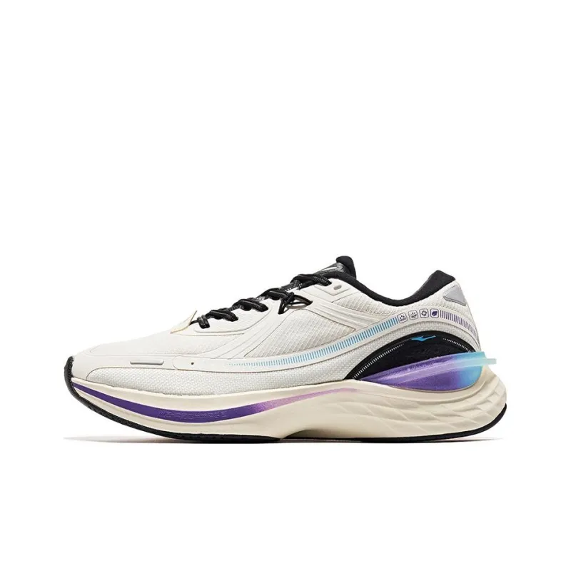 Erke Cushioning Anti Slip And Wear Resistant Low Top Running Shoes Men's Ivory Smart Blue-0