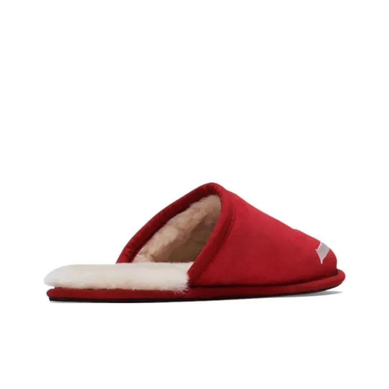 UGG Scuff Logo Slipper Samba Red Cream-2