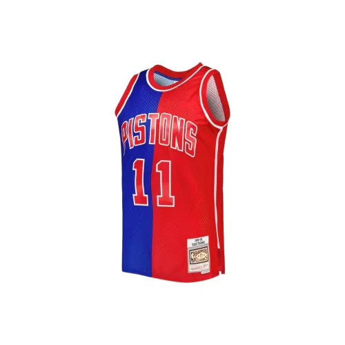 Mitchell Ness X NBA Detroit Pistons Basketball Jerseys Men Blue/Red