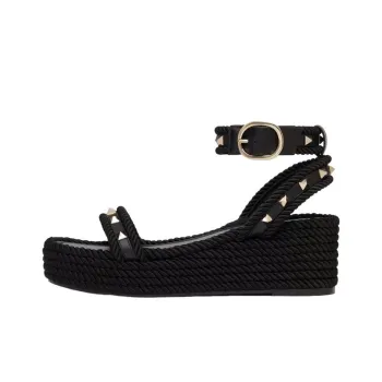 Valentino Garavani Rockstud 45mm Wedge Sandals