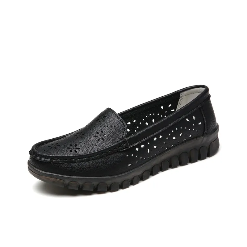 Reivantix Gommino Loafers Women's Black/Gray/Beige-6