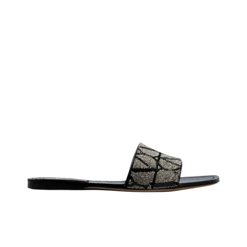 Valentino Garavani VLogo Monogram Slip On Sandals Women's-1