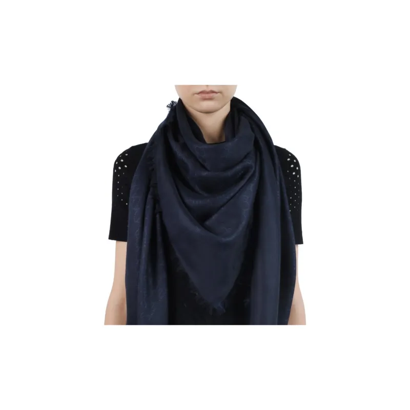 GUCCI Knit Scarves Women's Dark Blue-3