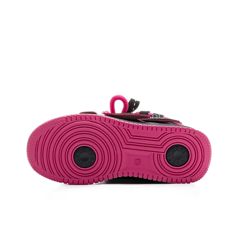 Warrior High Top Skateboard Shoes Women's Black Rose Red-4