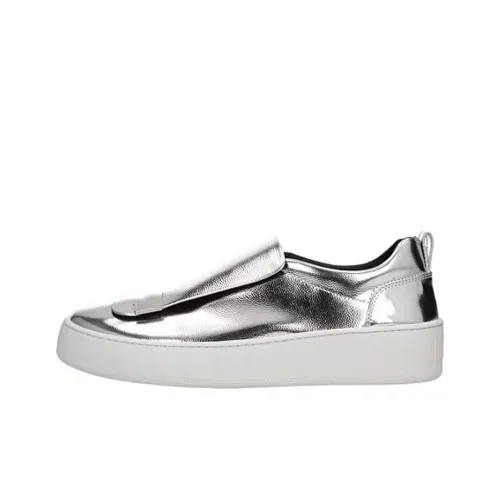 SERGIO ROSSI Skateboard Shoes Women's Low-Top Silver