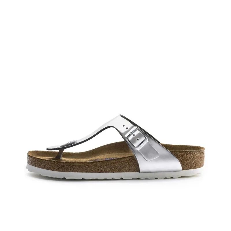 Birkenstock Gizeh Softbed Metallic Silver Women's-0