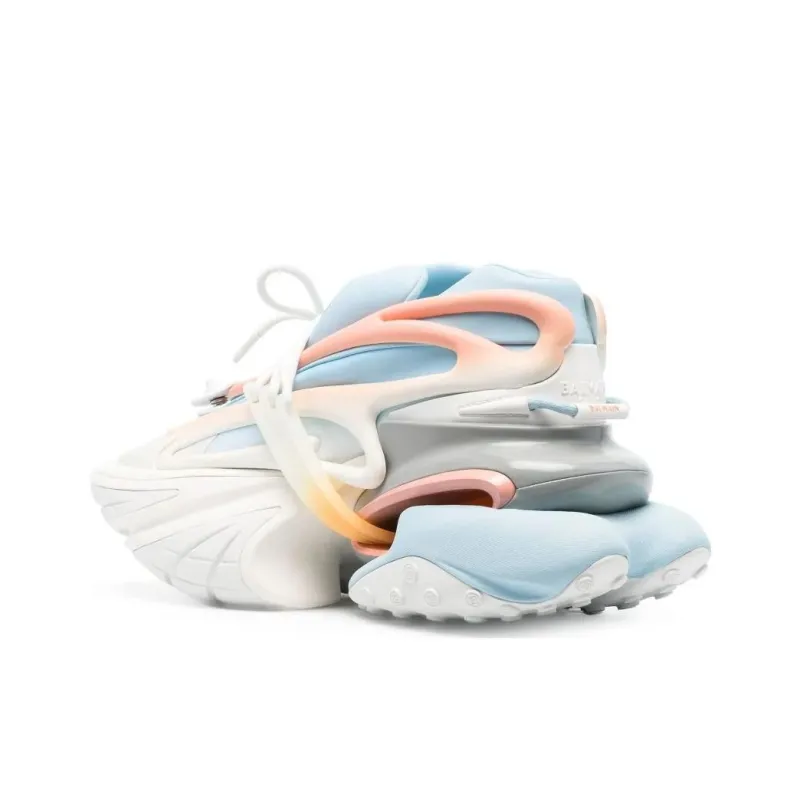 BALMAIN Low-Top Sports Lifestyle Casual Shoes Men's White Blue Pink-3