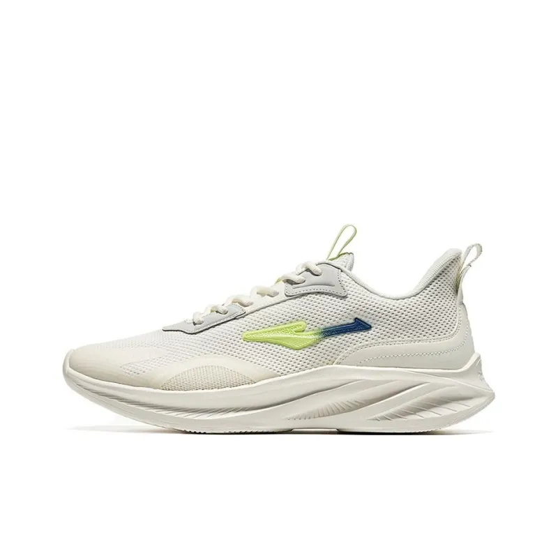 Erke Cushioning Anti Slip And Wear Resistant Low Top Running Shoes Men's White Green-0