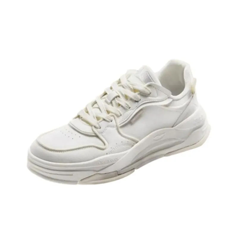 Erke White Peach Oolong Slip Resistant Cushioning Abrasion Resistant Low Top Skateboard Shoes Women's White-2