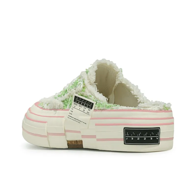 VESSEL G.O.P. Slip On 'Grass Tweed' Low Top Canvas Shoes Unisex Verdant Green-8