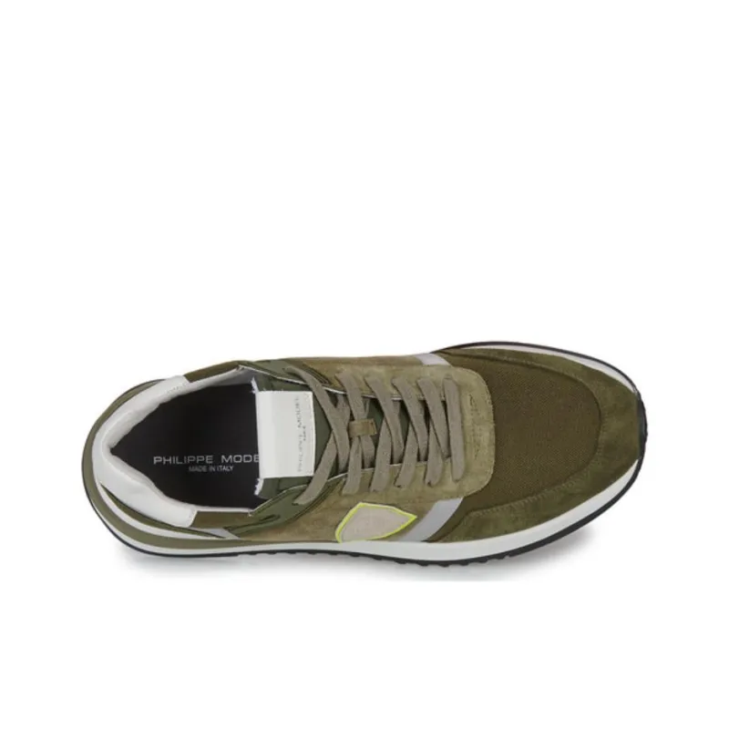 PHILIPPE MODEL Low Top Casual Shoes Men's Green White-3