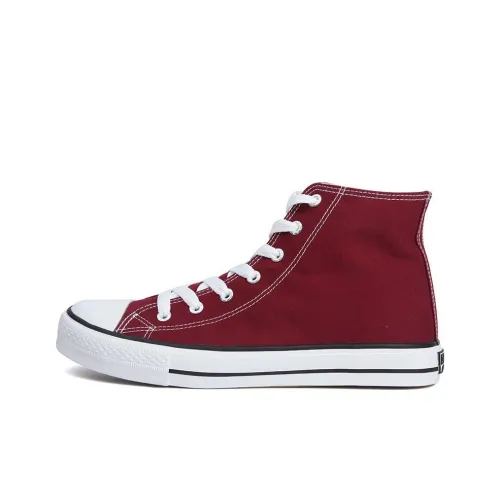 WARRIOR Canvas Shoes Unisex High-Top Burgundy