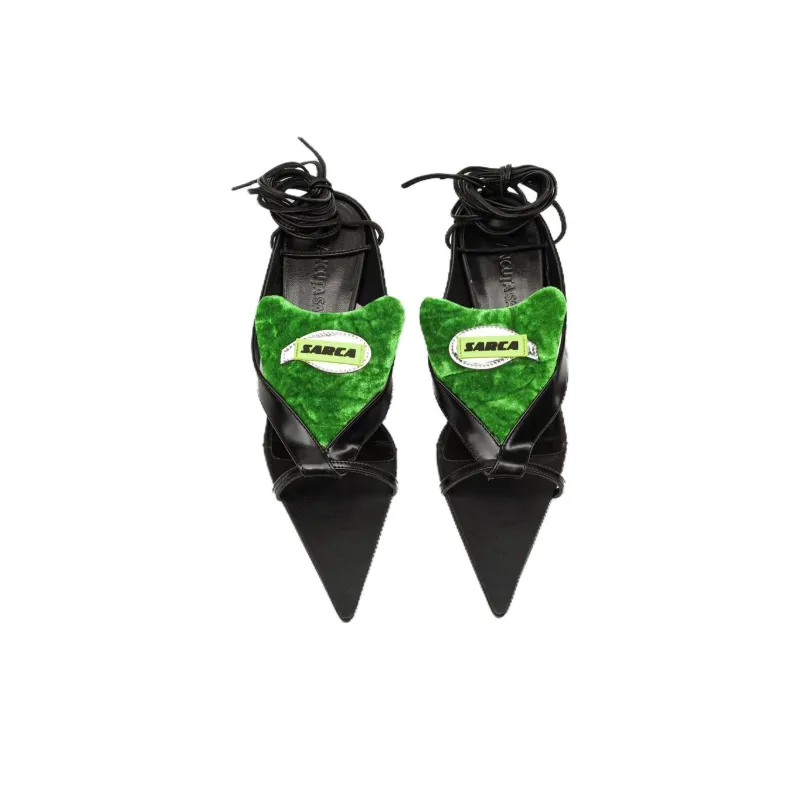 ANCUTA SARCA Strap Sandals 6.5cm Women's Black Green-3