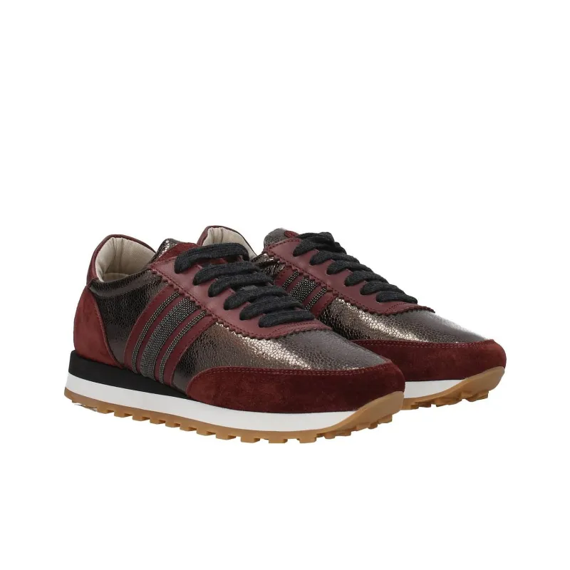 Brunello Cucinelli Low Top Sports Casual Shoes Women's Deep Red-2