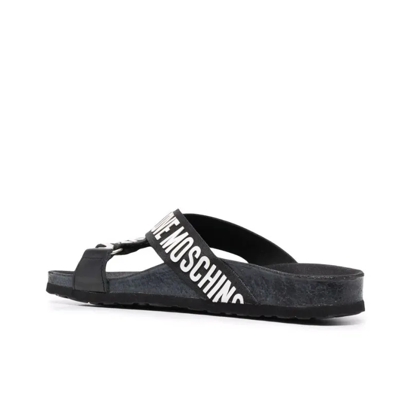 Love MOSCHINO Logo Open-toe Slides-3