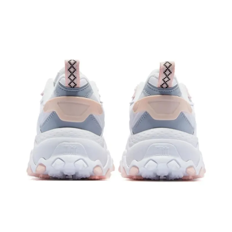 QIAODAN Abrasion Resistant Slip Resistant Shock Absorbers Low Top Sports Casual Shoes Women's White Gray Pink-5