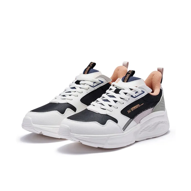 361° Lightweight, Wear resistant, And Non slip Low Top Sports Casual Shoes Women's Black White-2