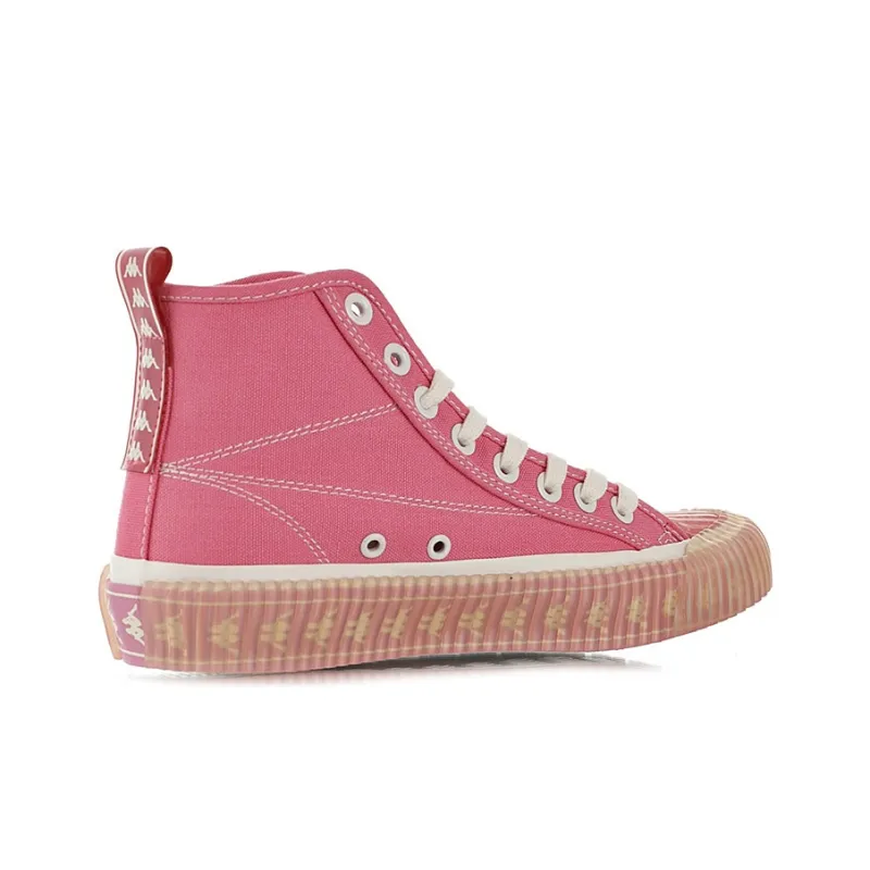 Doraemon x Kappa Anti-Slip Wear-Resistant High-Top Canvas Shoes Unisex Pink-1
