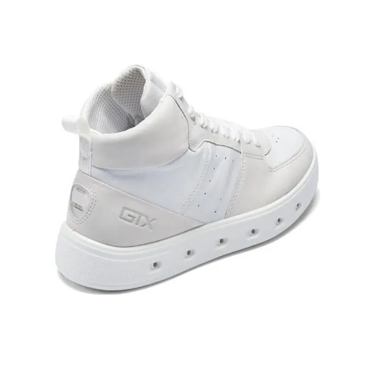 Ecco High Top Stylish Skateboarding Shoes Women's White-4