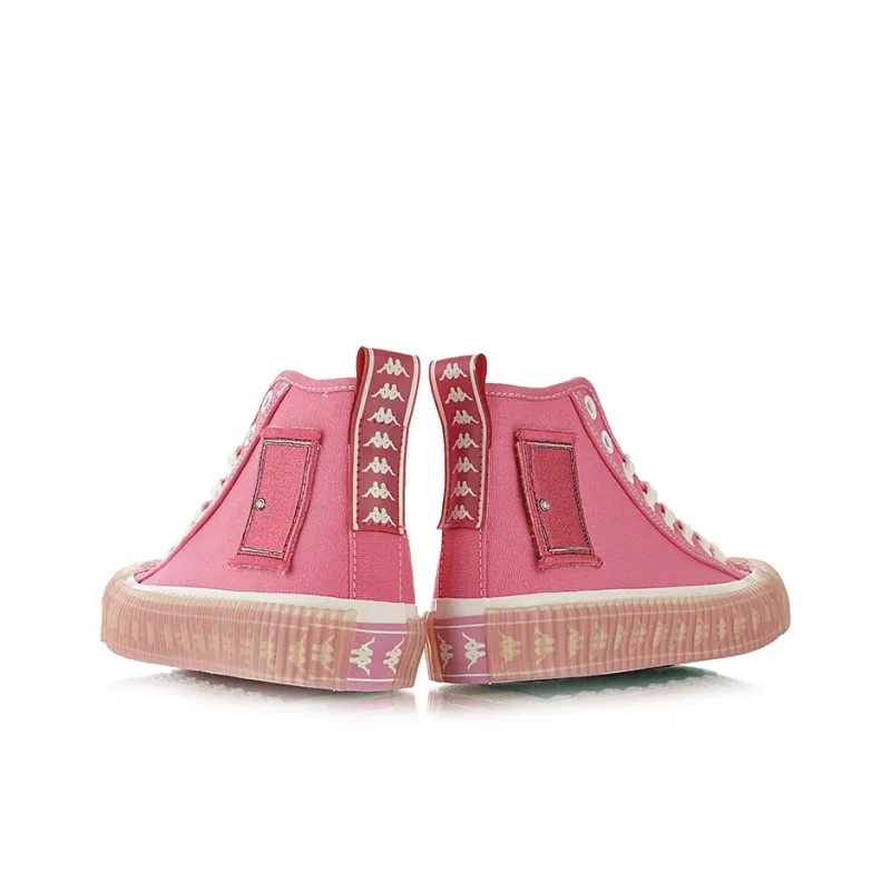 Doraemon x Kappa Anti-Slip Wear-Resistant High-Top Canvas Shoes Unisex Pink-2