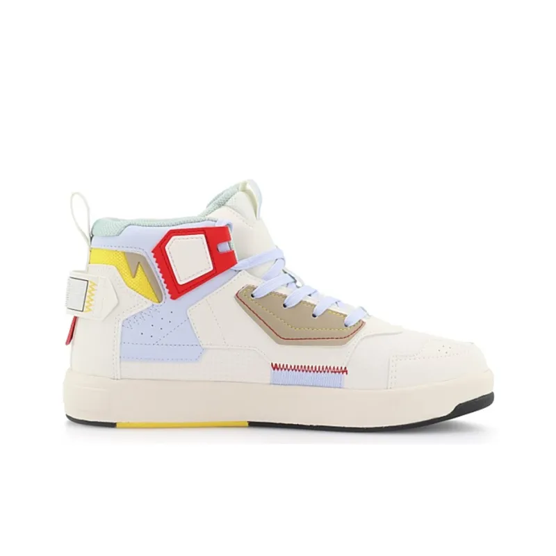 Erke Gintama Anti Slip Wear Resistant High Top Skateboard Shoes Men's White Blue-1