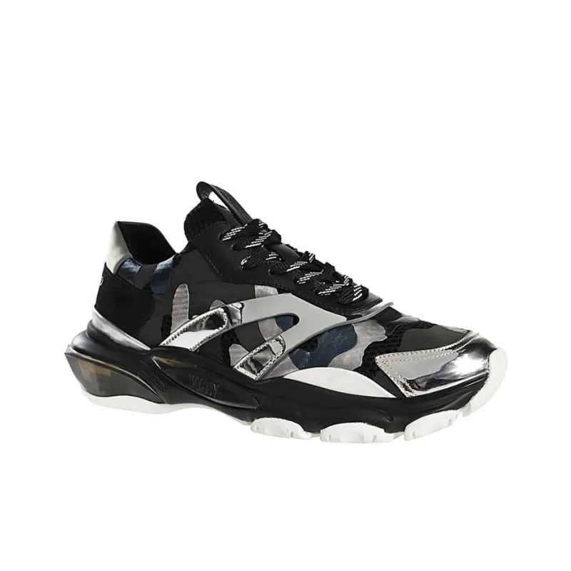 Valentino Bounce GARAVANI Low Top Sports Casual Shoes Men's Black Silver-3