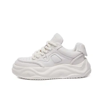 SHERIDan Wear-Resistant Height Increasing Low-Top Skateboard Shoes Men's White