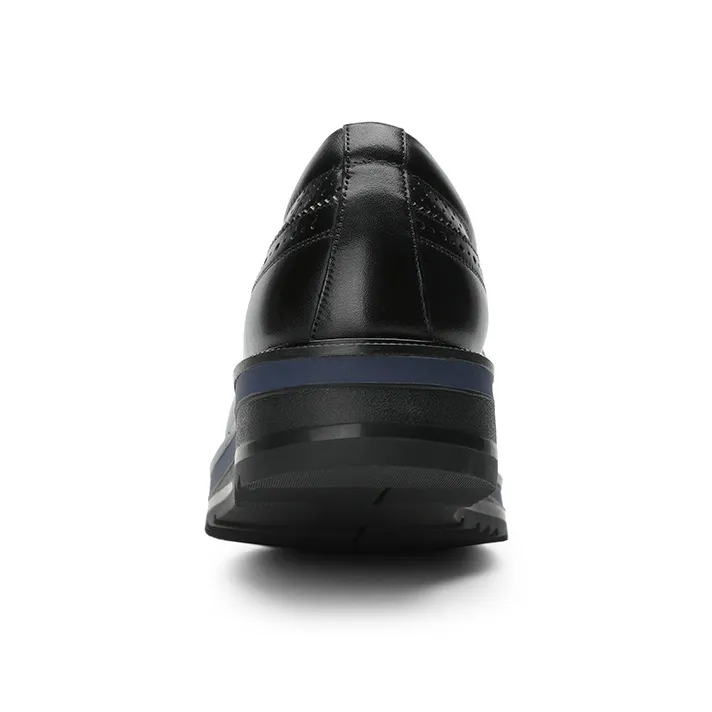 CROWN Dress Shoes Men's Black One Yard Larger-3