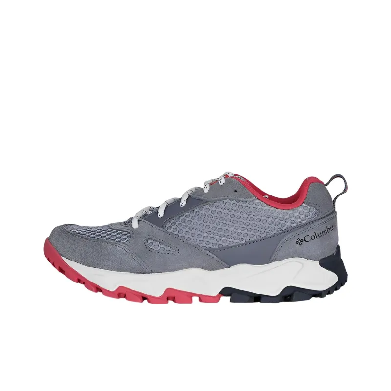Columbia Anti Slip Wear Resistant Low Top Outdoor Shoes Women's Gray Pink-0