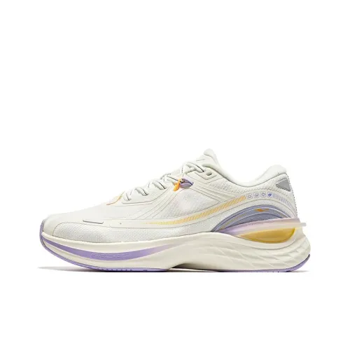 Erke Anti Slip Wear Resistant Low Top Running Shoes Women's White Purple