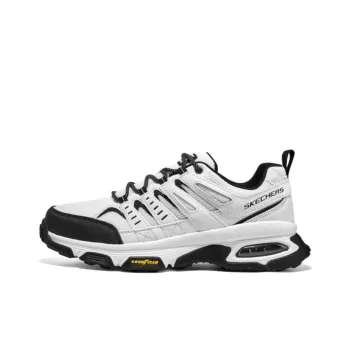 Skechers Cushioning, Slip Resistant, And Abrasion Resistant Low Top Running Shoes Men's White Black