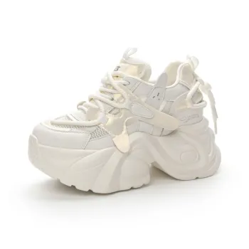 Shoe cabinet floral language Chunky Sneakers Women's Low Top Beige