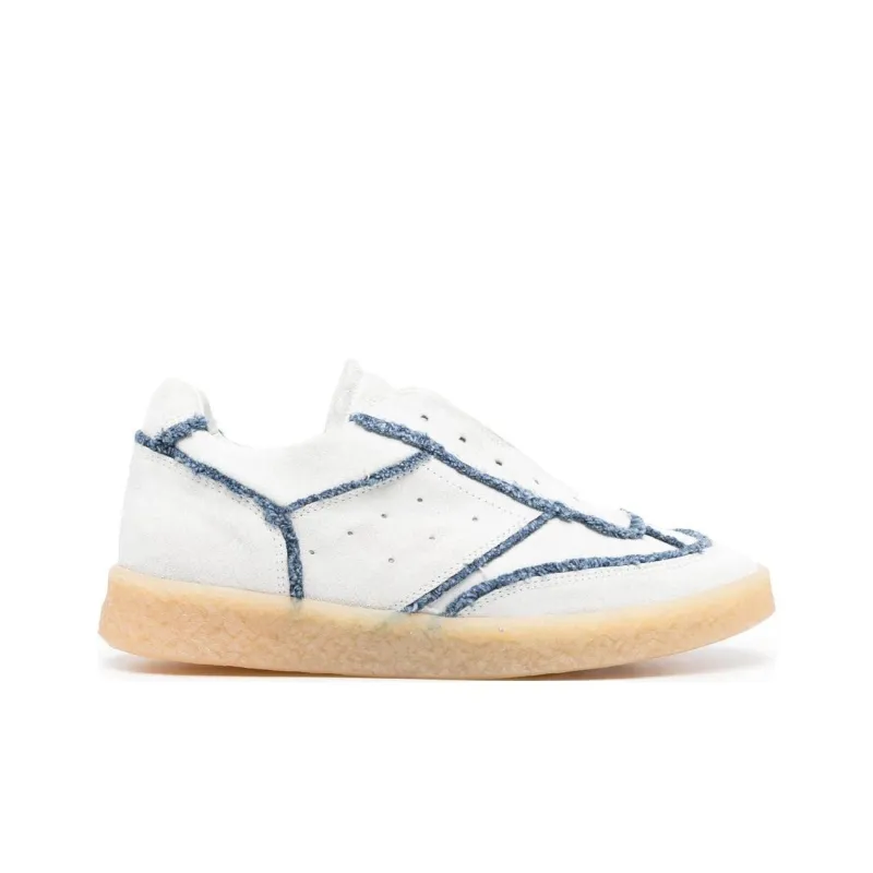 MM6 Maison Margiela Low Top Stylish Skateboarding Shoes Women's White Blue-1
