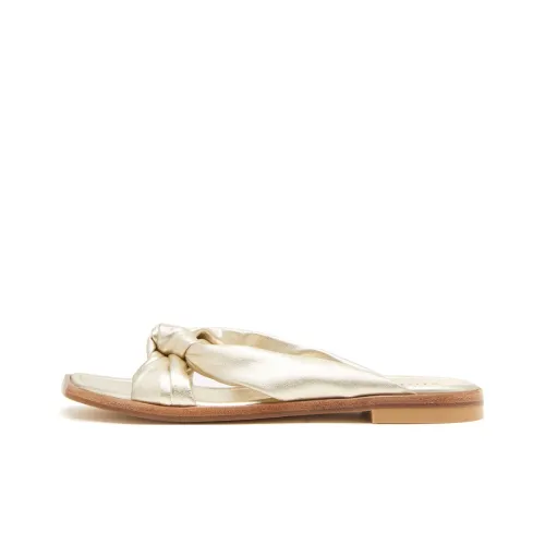 Stuart Weitzman Slide Slippers Women's Light Gold