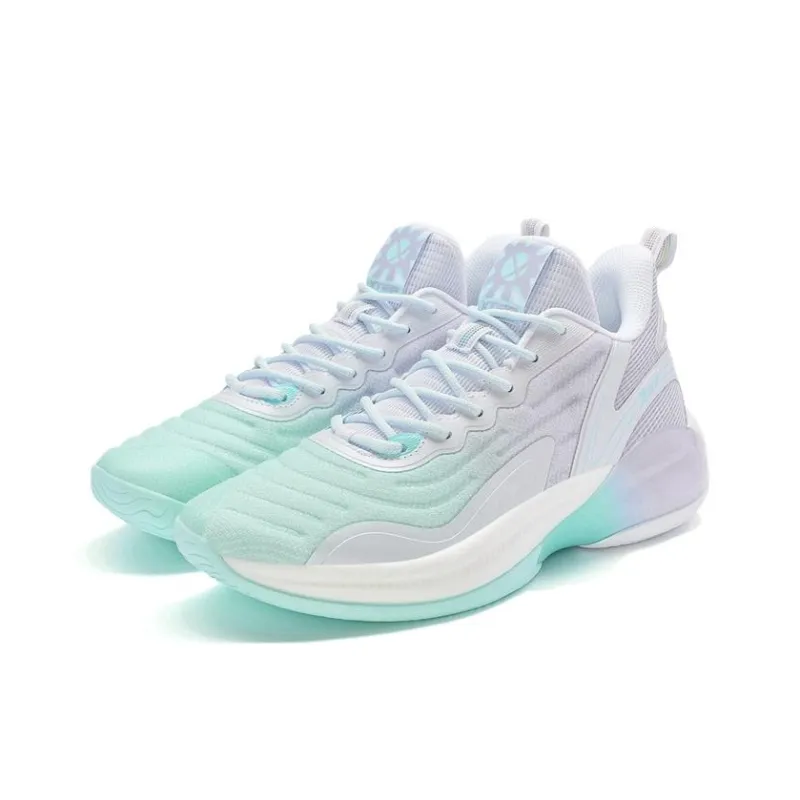 XTEP Cushioning Anti Slip And Wear Resistant High Top Basketball Shoes Men's White Blue Purple-1