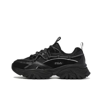 FILA Durable Breathable Low Top Casual Shoes Unisex Black Korean Style