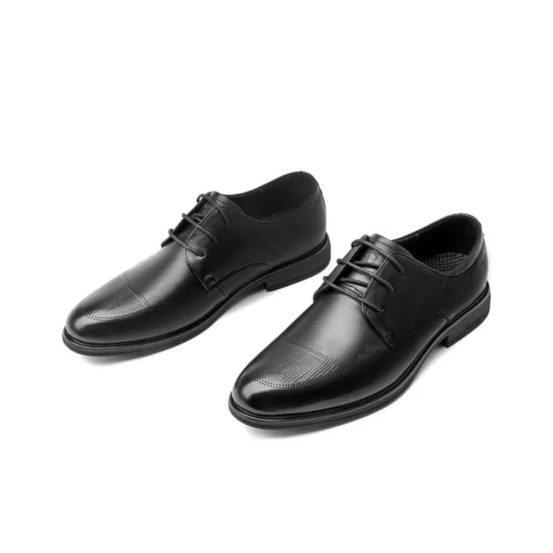 Spider King Dress Shoes Men Low Top Black/Brown Color-5