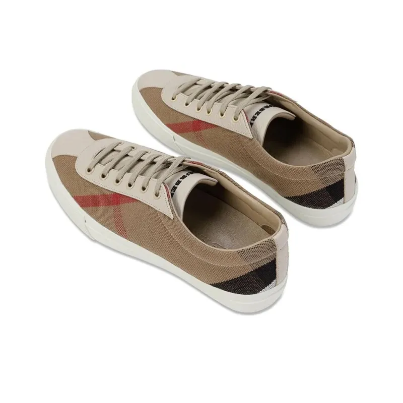 Burberry Low Top Skateboard Shoes Men's Light Brown-2