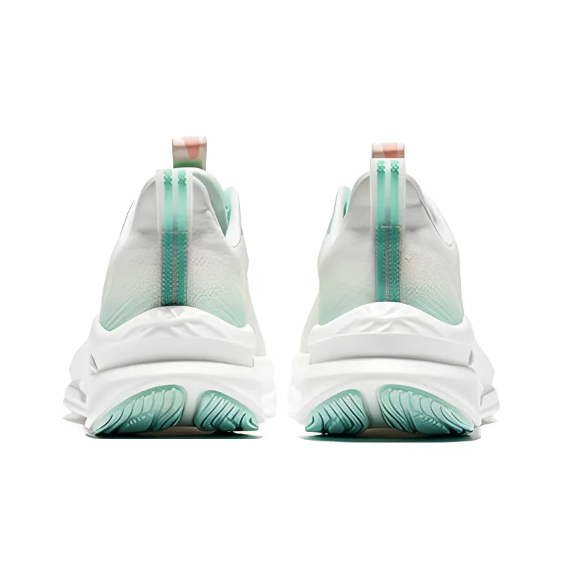Erke Cushioning Anti Slip And Wear Resistant Low Top Running Shoes Women's White Green Pink-3