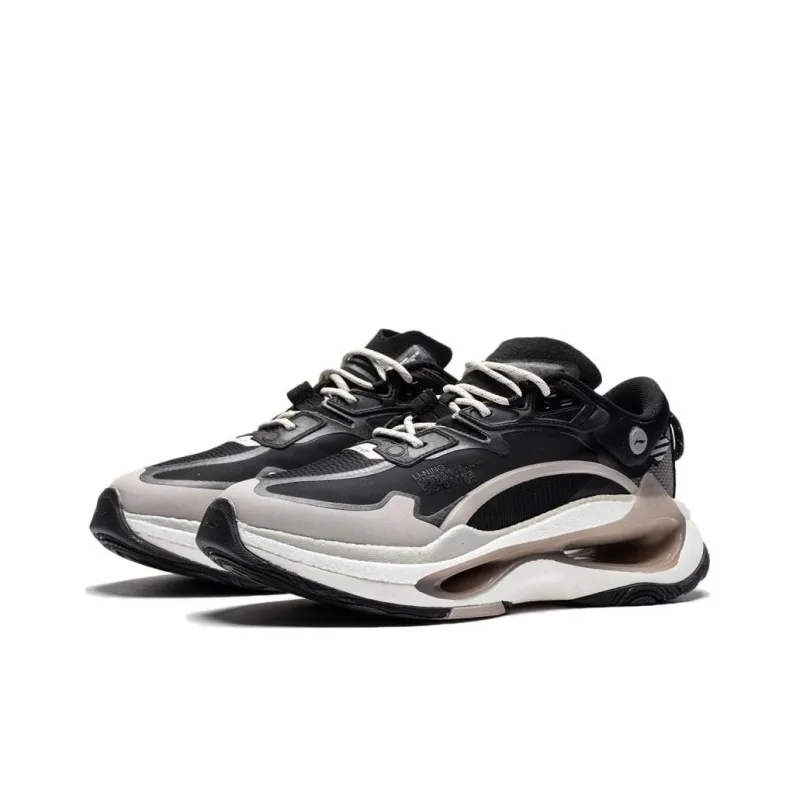 LiNing Transcend Infinity Cushioned Anti Slip And Wear Resistant Lightweight Low Top Casual Shoes Men's Black Gray-2